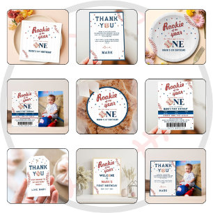 Serviette En Papier Rookie de l'année Baseball 1er anniversaire
