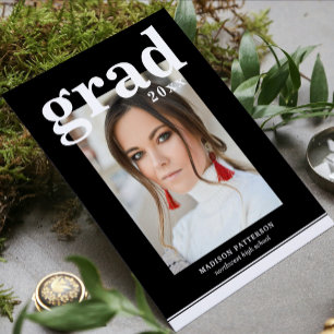 Étiquette Pour Bouteilles De Vin Photo Graduation Party Élégant Script moderne