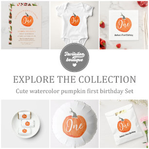 Étiquette Pour Bouteilles D'eau Nouvel anniversaire du citrouille d'aquarelle mign