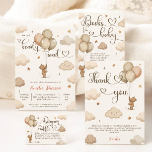 Invitation Baby shower d'ours en peluche d'attente neutre mig