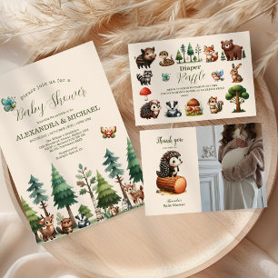 Invitation Le Baby shower des animaux des bois