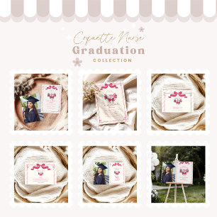 Invitation Photo Pink Bow Coquette École de soins infirmiers
