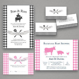 Jardin Baby shower Rustic Rose Navy Invitation