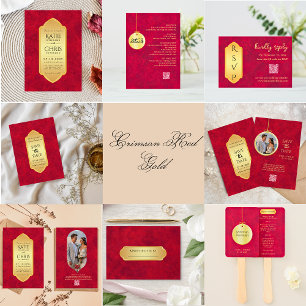 Invitation Elégant Crimson Gold luxe royal
