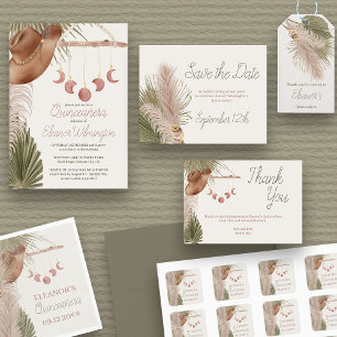 Invitation Quinceanera Ouest Pampas Russe Boho Grass
