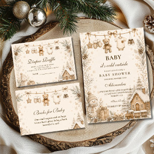 Neutrale waslijn baby shower servet