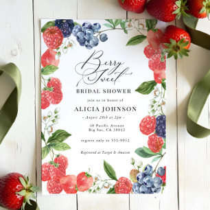 Poster Berry Sweet Watercolor Baby showers Cartes et cade