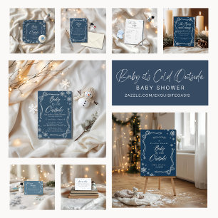 Invitation Frosty Blue Bow Baby Word Scramble Jeu