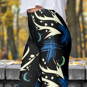 Leggings Gras Coquelicot Orange Dragon Slash Motif