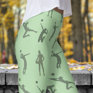 Trendy cadmium geel vrouwen tennis patroon leggings
