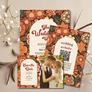 Papier Arc Budget Super Rétro les années 70 Mariage Flora