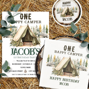 Serviette En Papier 1er anniversaire Happy Camper Anniversaire de enfa