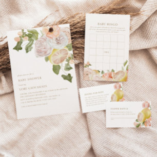 Invitation Lémérite rose moderne Baby shower plaqué été