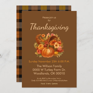 Thanksgiving Harvest Dinner Kaart