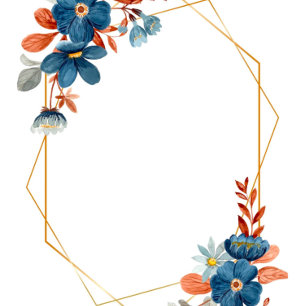 Invitation Wedding shower floral en or bleu de la marine en t