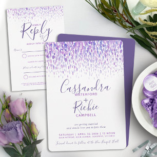 Invitation Renouvellement du voeu mariage violet 1 an après h