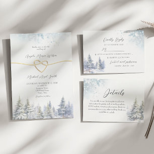Carte D'accompagnement Détails du Mariage de la forêt d'hiver