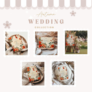 Cartons Réponse Mariage Floral Orange Rustique