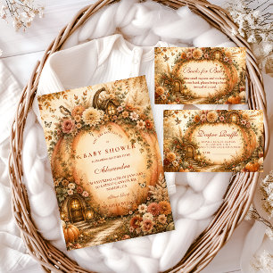 Botanische Boho Pompoen Baby Shower Servet