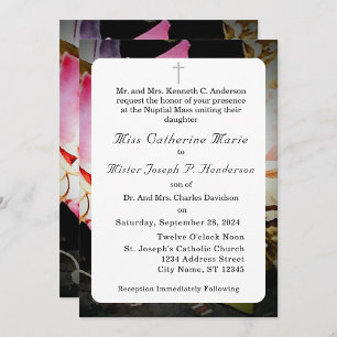 Invitation L'amour est en fleur Photo/Mariage Rose