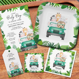 Jungle Safari Baby Shower Invitations