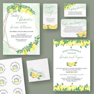 Invitation Citrus Lemons Sexe Neutre Bébé Parsemer