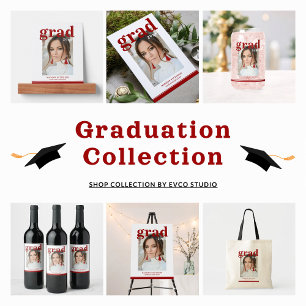 Toile Photo Graduation Party Élégant Script moderne