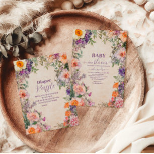 Whimsical Waterverf Floral Baby shower Papieren Bordje