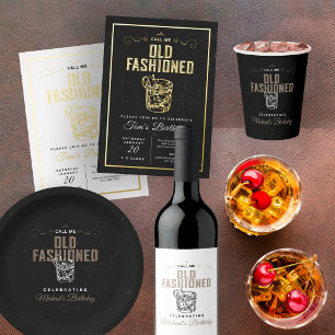 Noem me ouderwetse retro witte whisky verjaardag papieren bordje