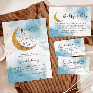 Carte D'accompagnement Gris Sur La Lune Baby shower Déchets Raffle