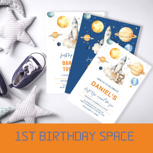 Invitation L'Astronaut Espace Premier Voyage Autour Du Soleil
