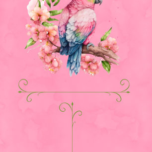 Invitation Baby shower tendance pour filles roses aux perroqu