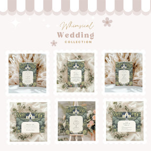 Invitation Romantique Livre d'histoire Campagne Chapelle Mari