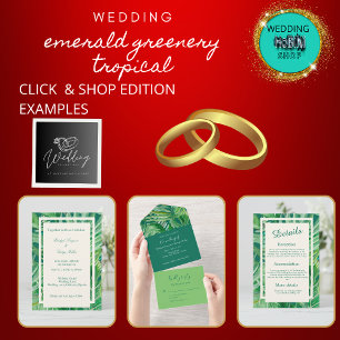 Serviette En Papier vert émeraude mariage tropical