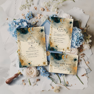 Carte De Remerciements Mariage céleste de minuit
