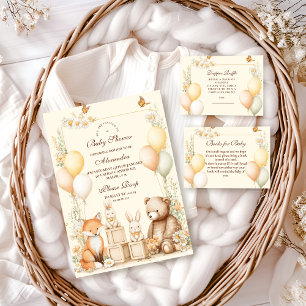 Invitation Baby shower des animaux forestiers