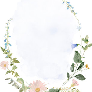 Greenery Dusty Blue Wildflower Couples Shower Kaart