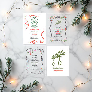 Invitation Doodles of Joy ! Fête de Noël à main blanche