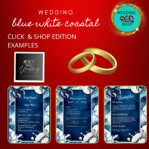 Serviette En Papier serviettes de mariage à vibe bleue et blanche