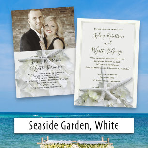 Invitation Jardin Balnéaire Poisson Blanc Hydrangea Mariage D