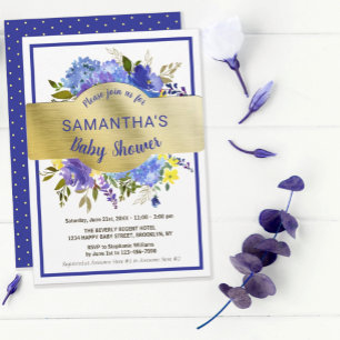 Ballotins Élégant Baby shower Floral Purple Or