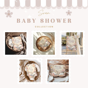 Invitation En Aluminium Baby shower de jardin du lac Swan