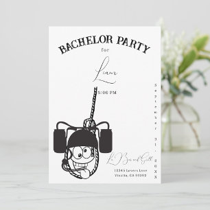 Invitation Bachelor noir et blanc de bière amusante Invitatio