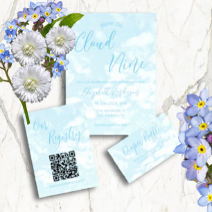 Carte D'accompagnement Nous sommes sur Cloud Nine Baby shower Registry