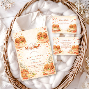 Schattige geïllustreerde kleine Meatball Baby Show Kaart