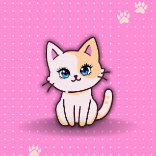 Moeie Roze Kitty Kat Gepersonaliseerde Naam