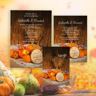 Invitation Magnétique Citrouille rustique Automne Mariage de la grange