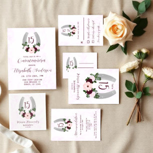 Carte D'accompagnement Floral Western Horseshoe Quinceanera Hébergement