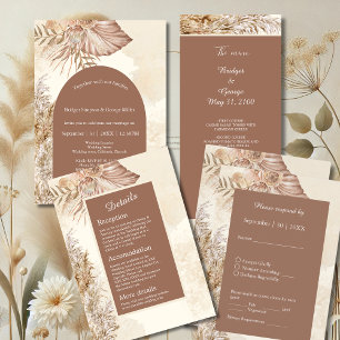 Invitation Mariage d'arche Neutre Boho moderne