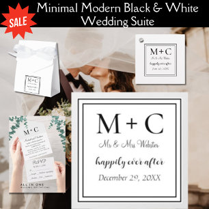 Serviette En Papier Moderne minimaliste Initiale Mariage